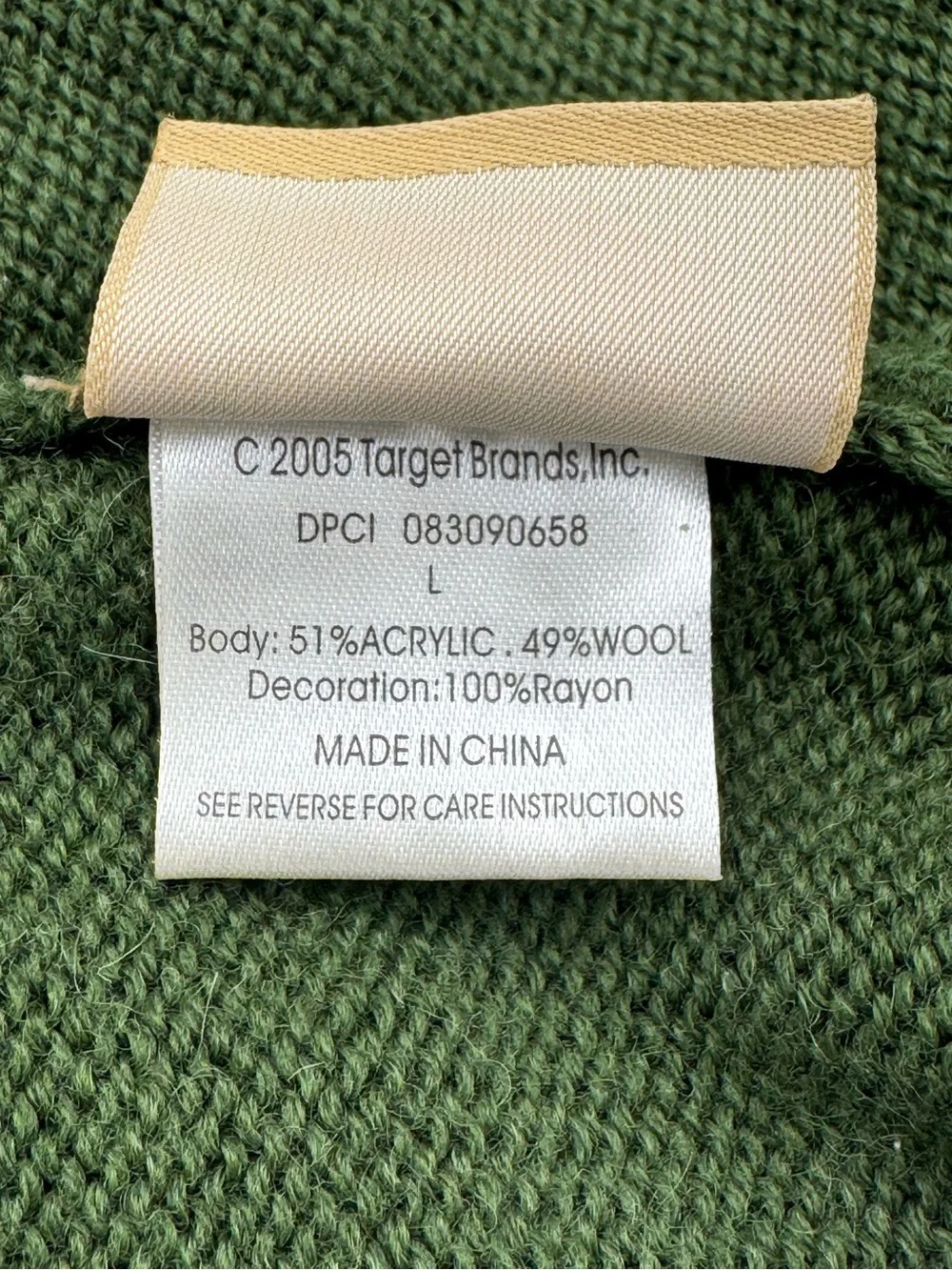 Vntg Woolrich for Target Green Dog Sweater with Autumn Leaf Embroidery Size L